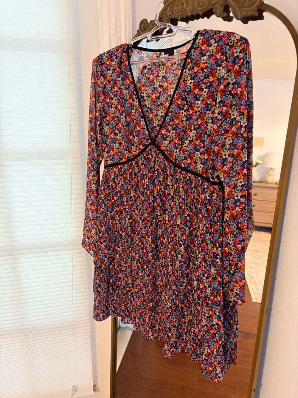 The Kooples Floral V-Neck Long Sleeve Women's Dress - Multicolor